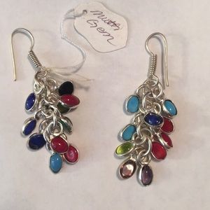 Multi gem stone earrings